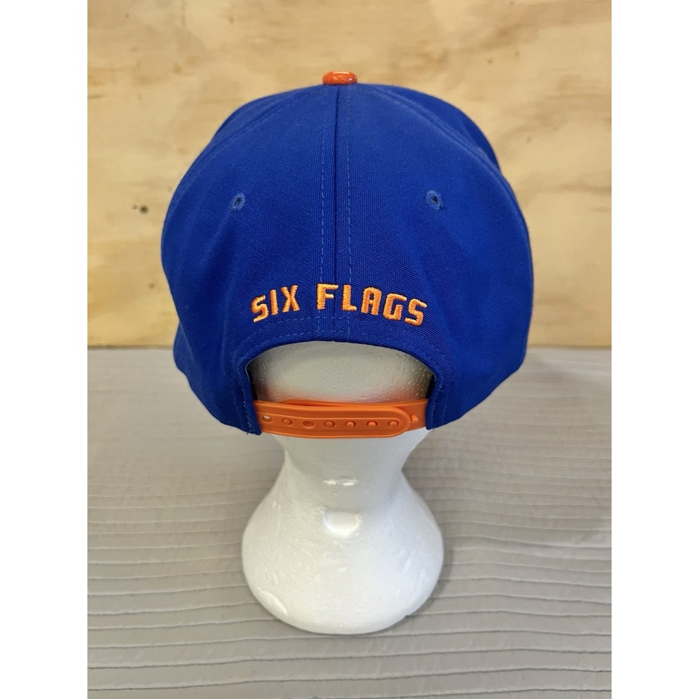 Deathstroke Six Flags DC Comics Cap Hat Blue Orange Adult Adjustable Snapback - Picture 4 of 11